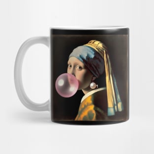 Pearl Earring Girl Bubble Gum Day Mug